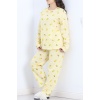 Bisiklet Yaka Battal Pijama Takımı Limonsarı