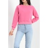 Bisiklet Yaka 3 İplik Sweat Pembe