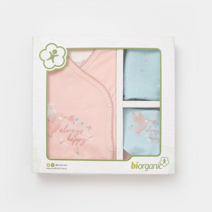 Bibaby Biorganic Always Happy 5Li Hastane Çıkış Seti 62343 Gül Kurusu Mint