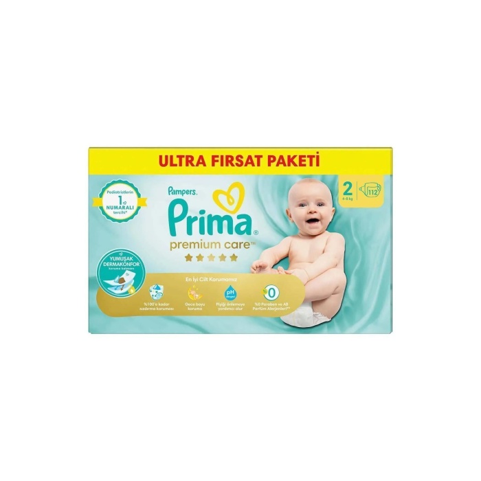 Prima Premium Care Bebek Bezi Fırsat Paketi 2 Beden 112 Adet