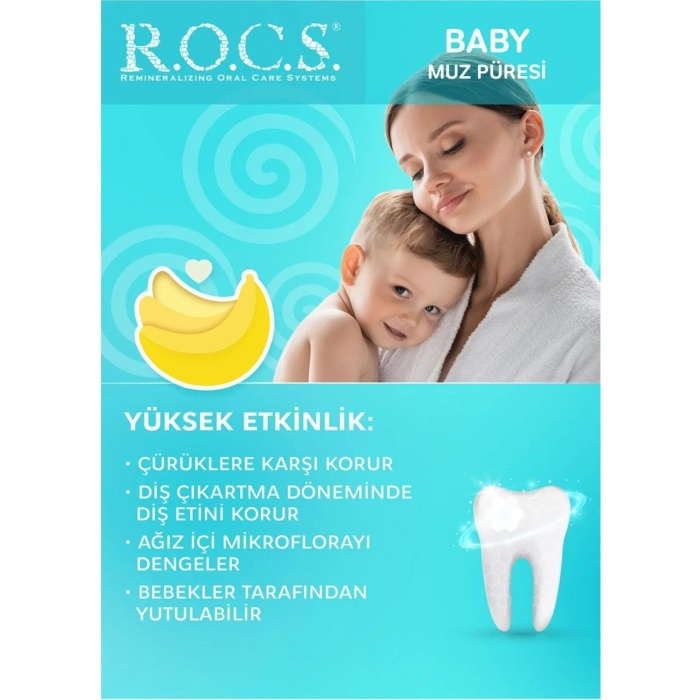 R.O.C.S.Bebek Diş Macunu Muz Püresi Tadında 0-3 Yaş 45 Gr