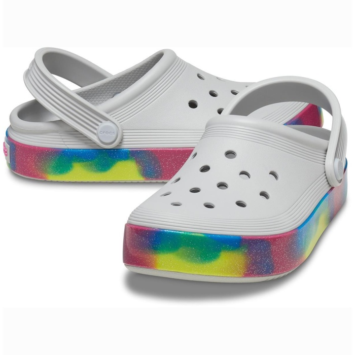 crocs 209714-1FS OFF COURT GLITTER BAND CLOG ÇOCUK SANDALET TERLİK