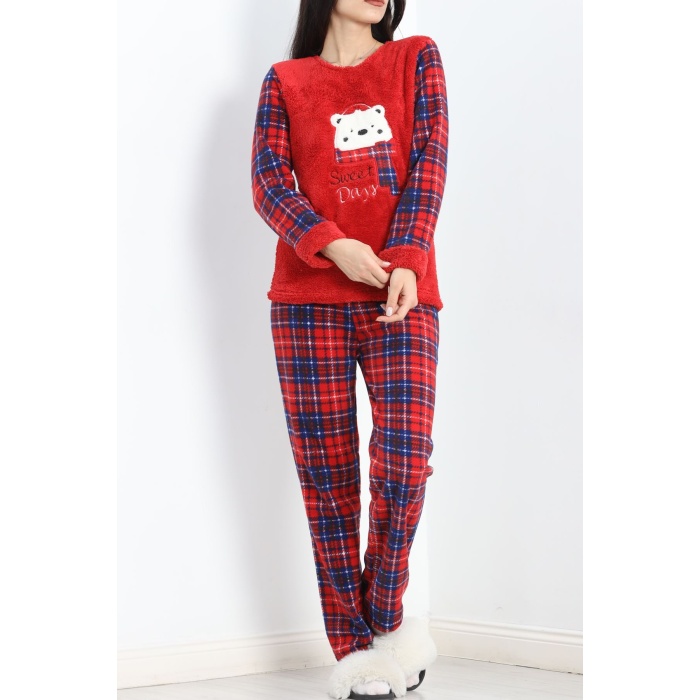 Polar Pijama Takımı Kırmızı1