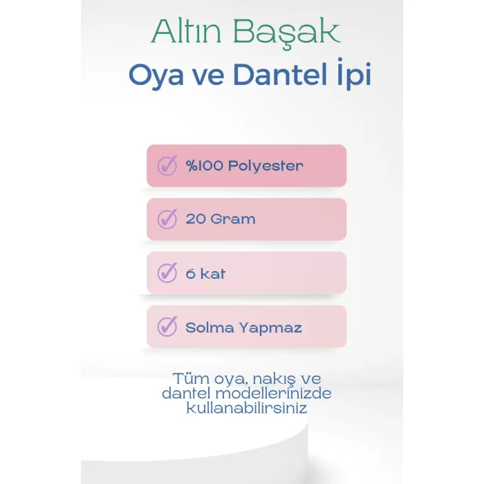 Altınbaşak Oya ve Dantel İpi 20 gr - Turk - No: 347