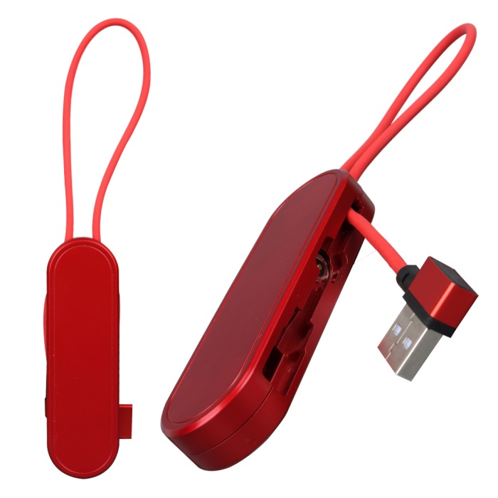 KIRMIZI 3İN1 (TYPE C- LİGHTNİNG- MİCRO USB) MANYETİK UÇ TAŞINABİLİR ŞARJ KABLOSU (4767)