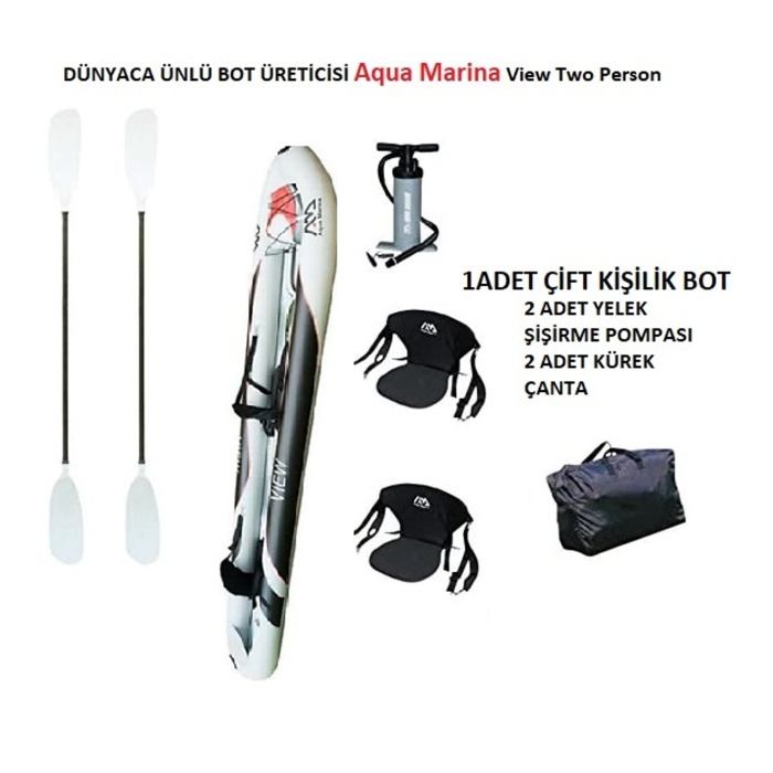 Aqua Marina Unisex Kayak View Çift Kişilik Çok Renkli Standart SU BOT