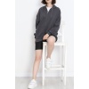 Kapşonlu Oversize Sweat Füme