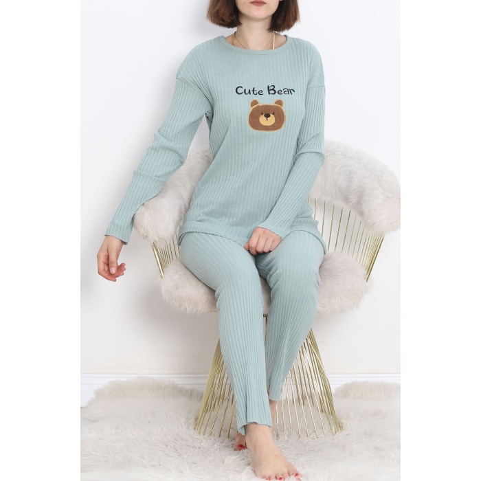 Nakışlı Pijama Takımı Mint4