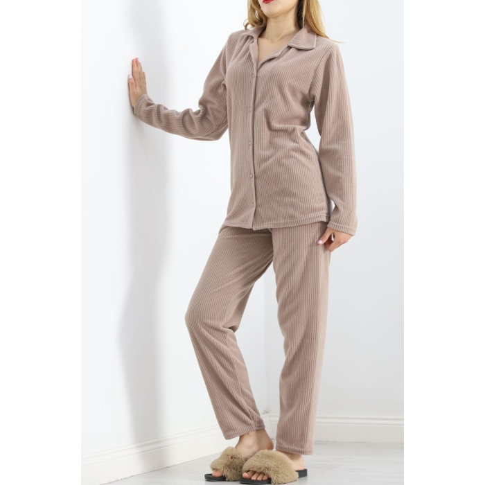 Polar Pijama Takım Vizon