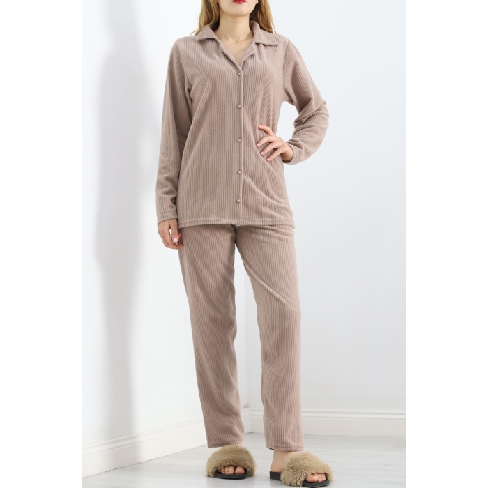 Polar Pijama Takım Vizon