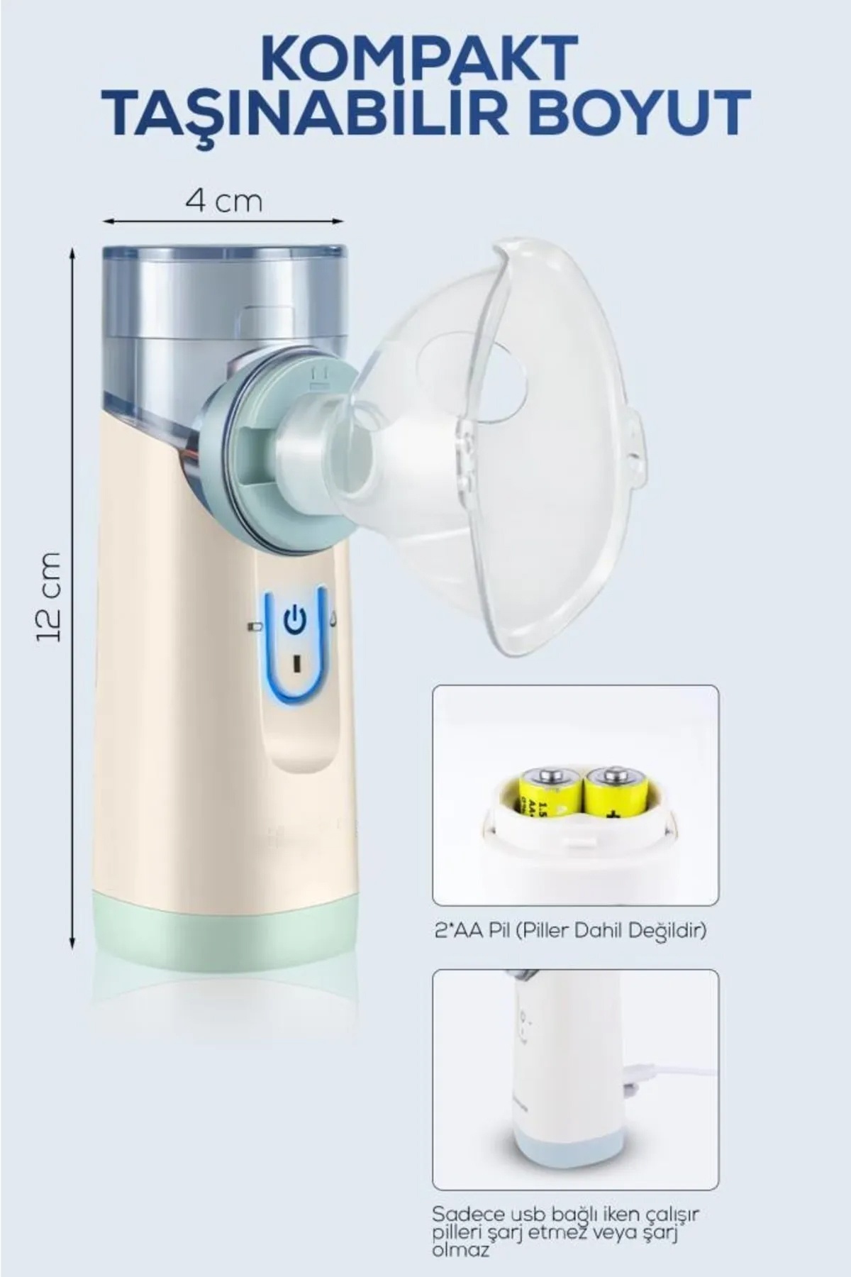 Taşınabilir Nebulizatör Makinesi Tıbbi Atomizer Nebulizatör Inhalatör Sessiz Inhaler Nemlendirme