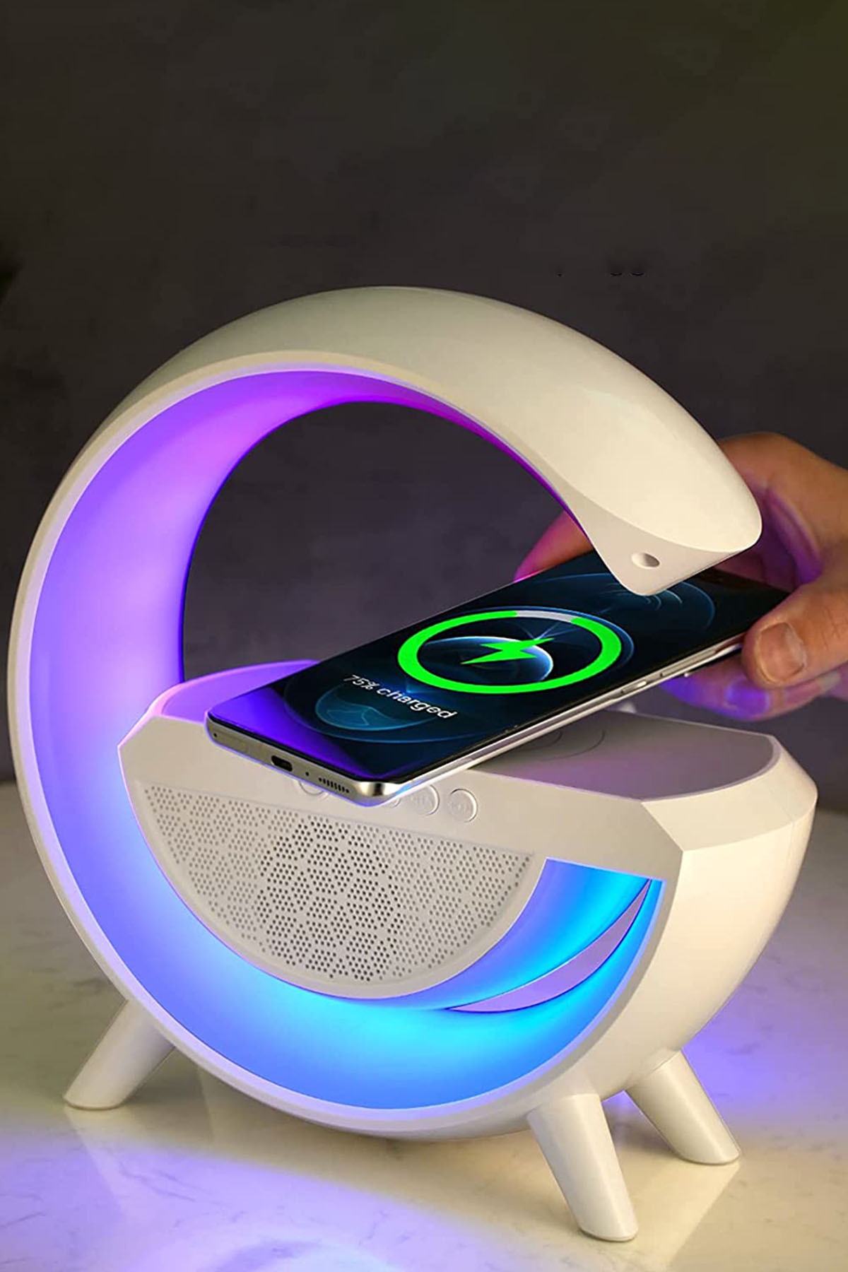 Telefon Standı Akıllı Rgb Lamba Wiraeless Kablosuz Şarj Bluetooth Hoparlör