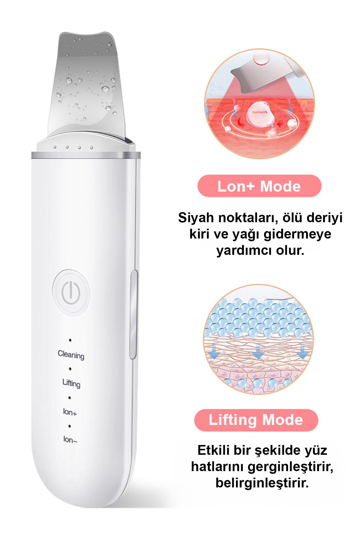 Ultrasonik Spatula Yüz Akne Giderici Siyah Nokta Temizleme Cihazı Ve Soğuk Buhar Makinesi 2 Li Set