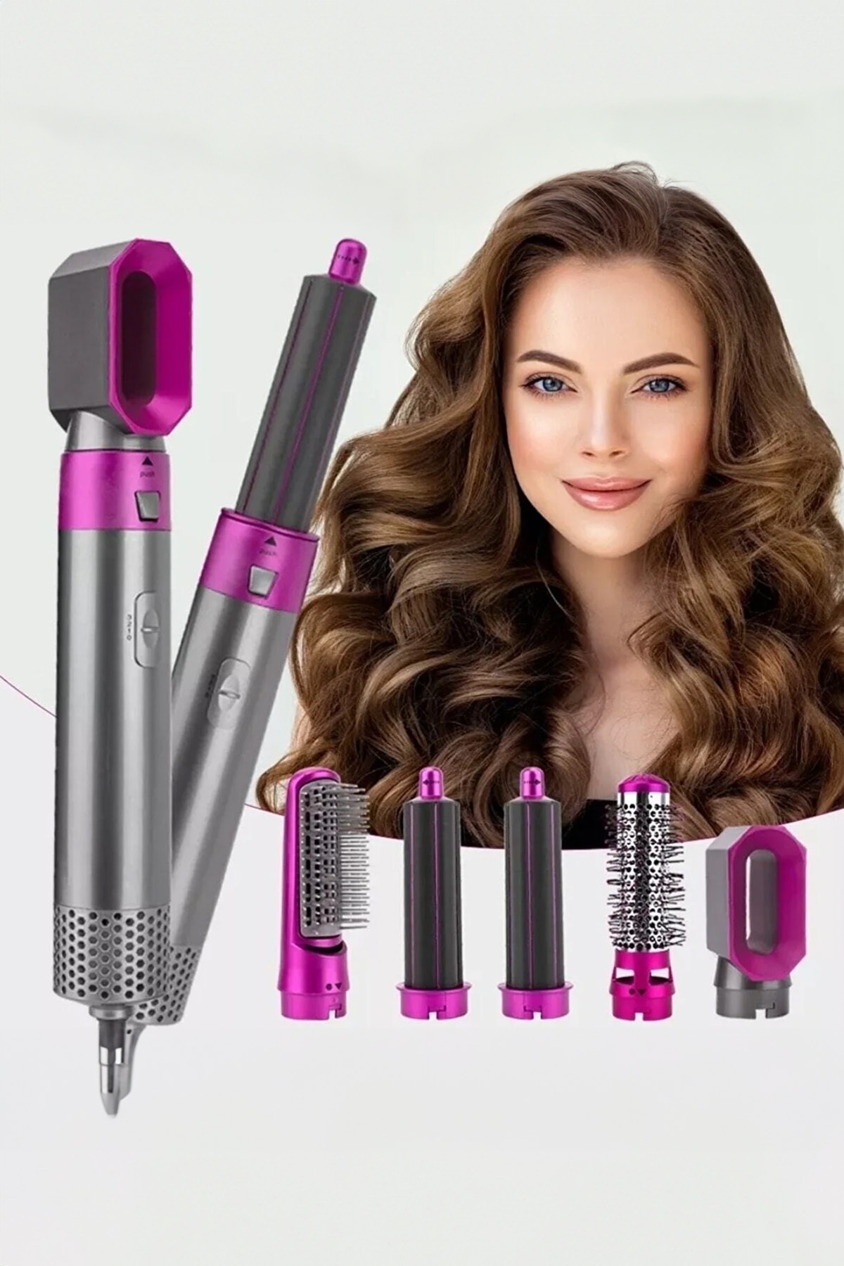 Hot Air Styler 5 in 1 Saç Düzleştirici Profesyonel Saç Şekillendirici Fırça Taraklı Kurutma Makinesi