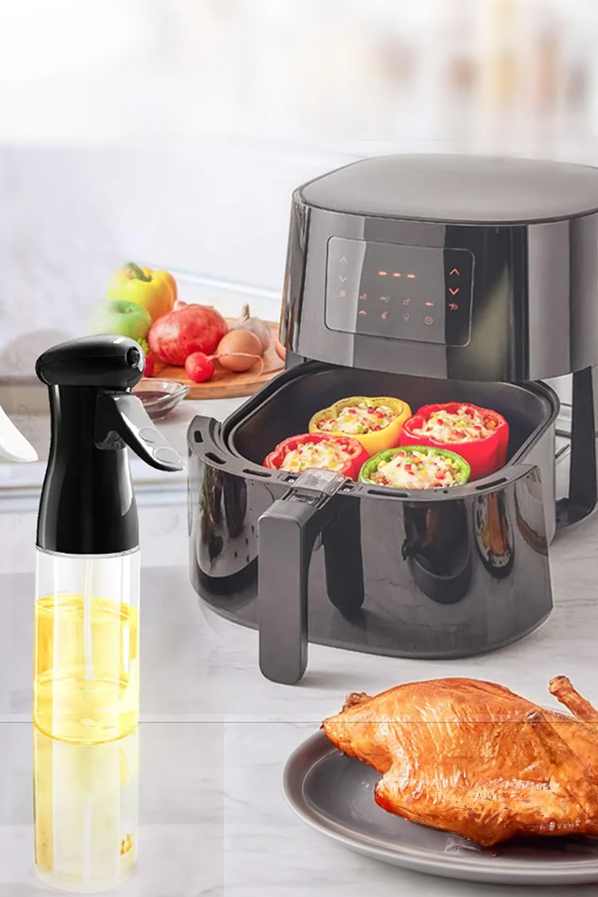 Çok Amaçlı Kolay Kullanımlı 220 Ml Yağdanlık Yeni Nesil Airfryer İçin Kullanılabilir Yağ Püskürtücü