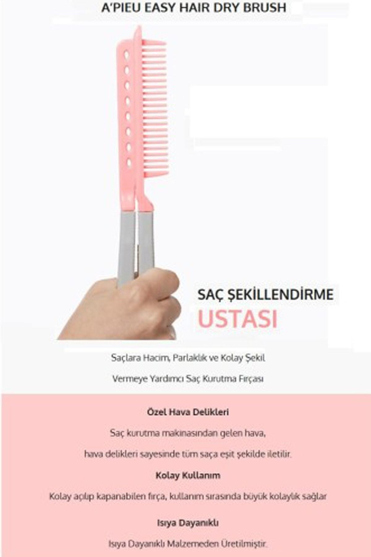 Saça Şekil Veren Apieu Easy Hair Dry Brush Fırça Tarak