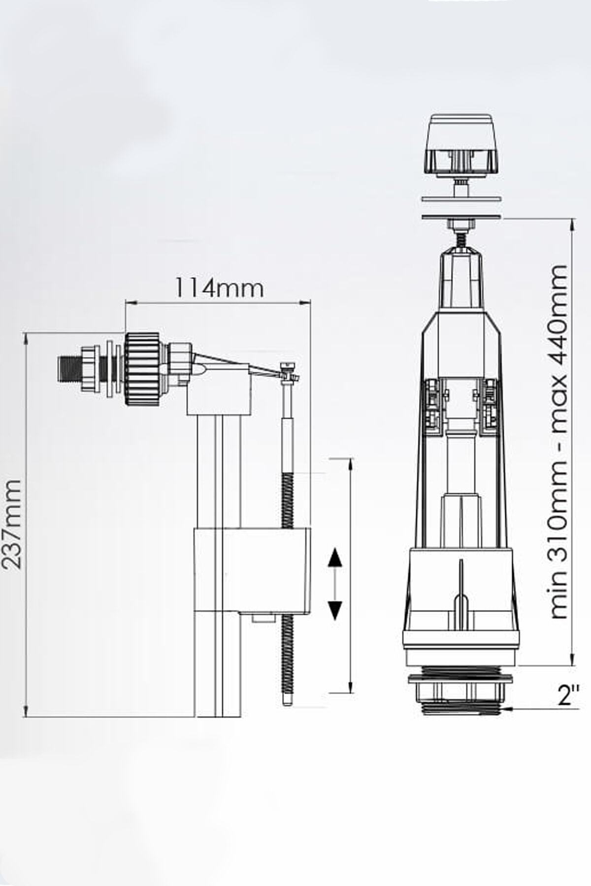 Hakersan Klozet Rezervuar Iç Takım Flatörü