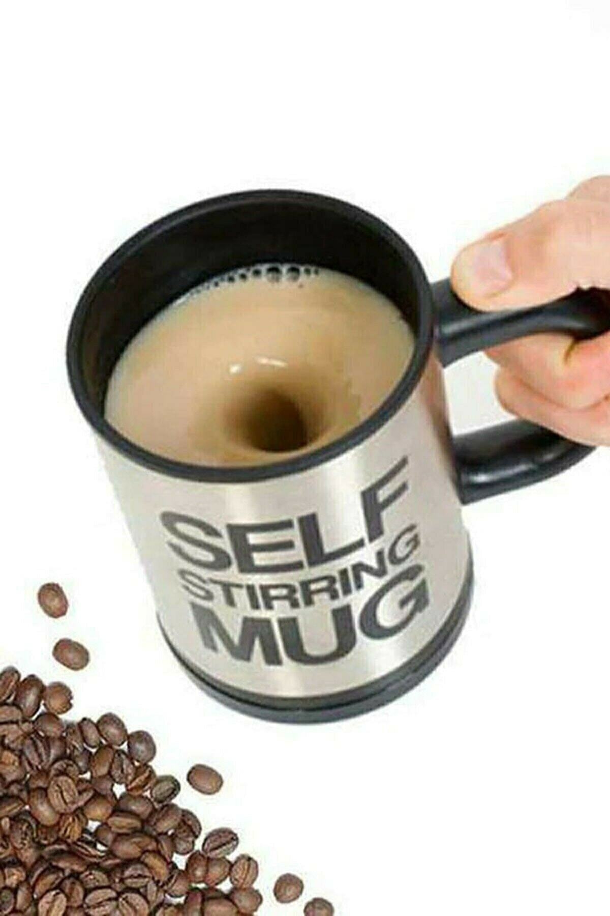 Kendi Kendini Karıştıran Mikser Kupa Termos Bardak; Self Stirring Mug