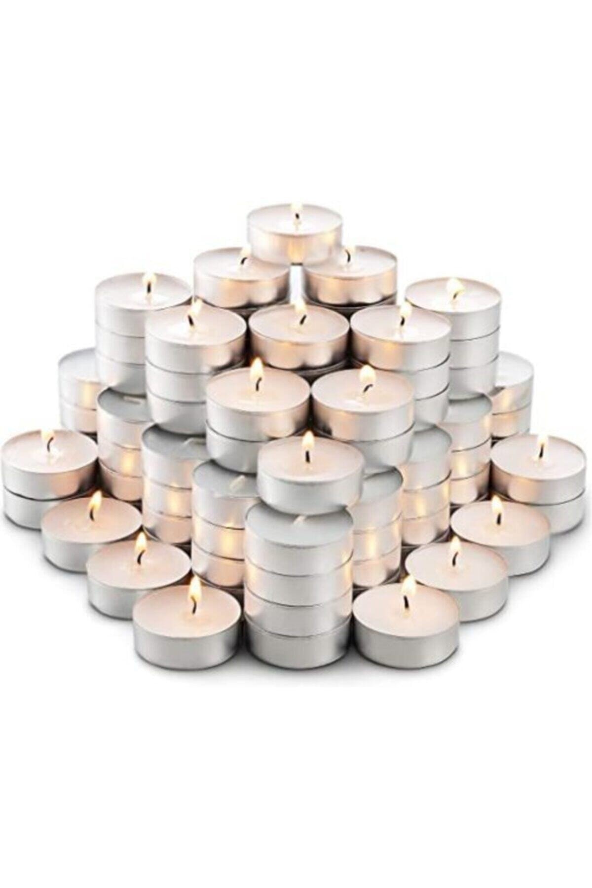 Beyaz Tealight Mum 50li Paket Mum 50 Adet Tealight Mum Dekoratif Mini Mum Set 1430