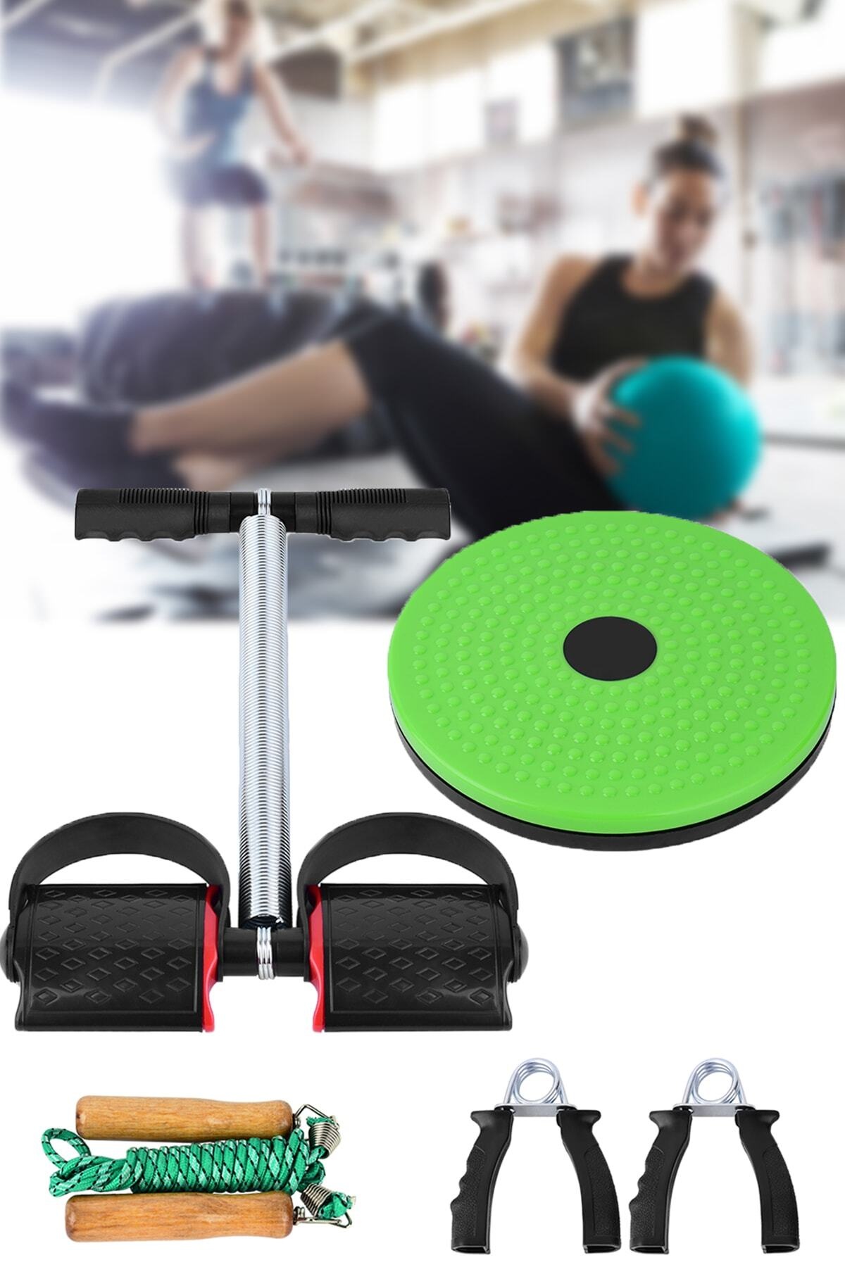 5 Parça Vücut Geliştirme Egzersiz Spor Seti Atlama Ipi El Yayı Plates Diski Pilates Seti 1410