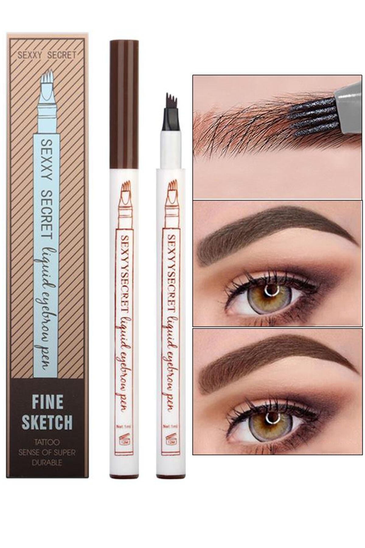 Fine Sketch Kaş Kalemi Şekillendirme Boyama Rimeli Kalıcı Microblading (açık Kahve)