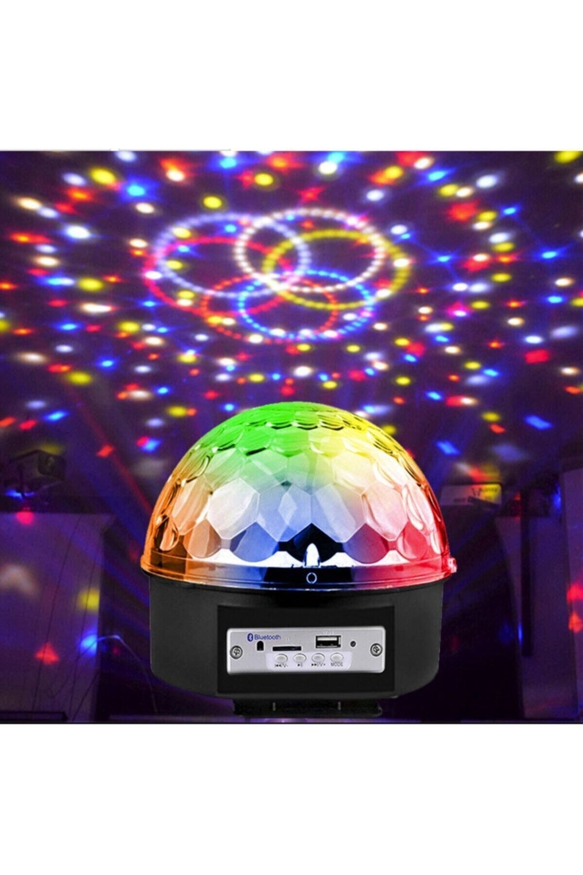 Renkli Işıklı Lazer Parti Malzemesi Sese Duyarlı Bluetoothlu Led Küre Disko Topu