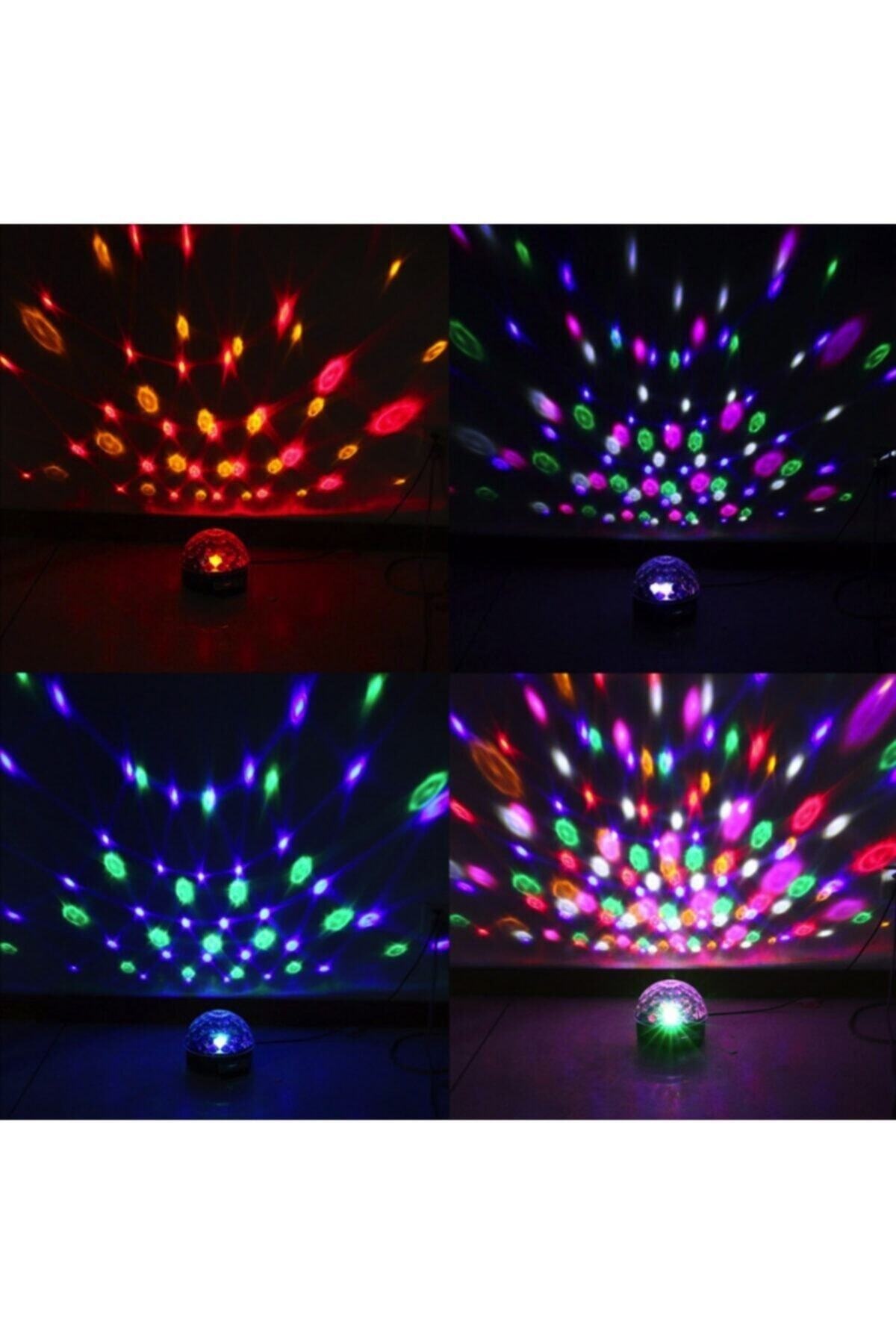 Renkli Işıklı Lazer Parti Malzemesi Sese Duyarlı Bluetoothlu Led Küre Disko Topu