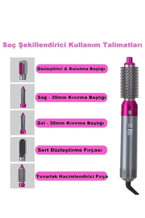 Hot Air Styler Saç Şekillendirici 5 In 1 Saç Düzleştirici Bigudi Tarak Saç Maşası