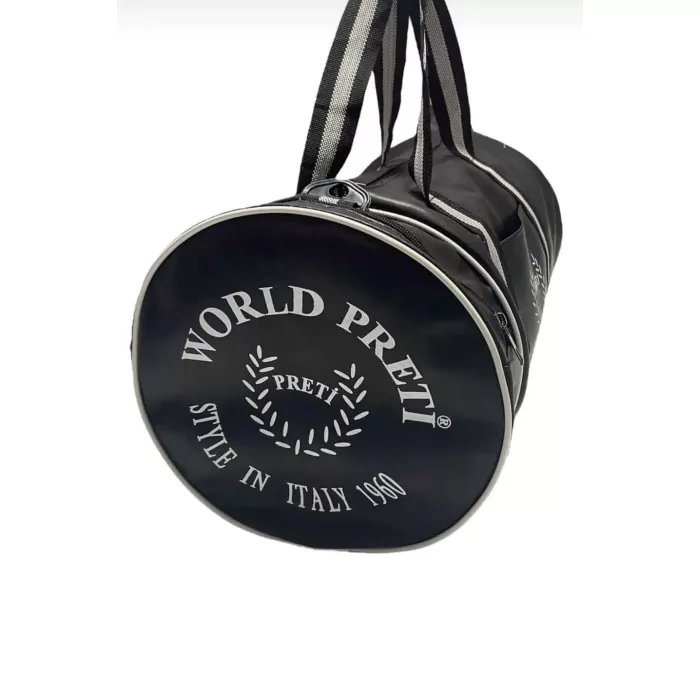 World Preti Siyah Silindir Spor Fitness Gym Çantası