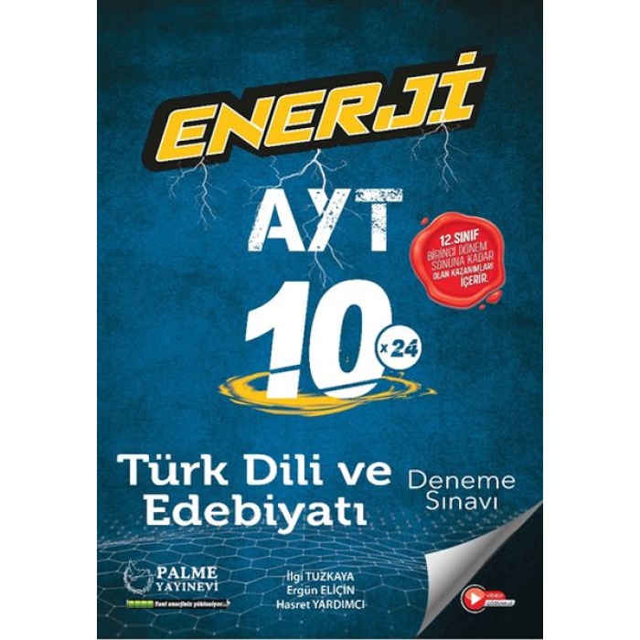 PALME YKS AYT ENERJİ TÜRK DİLİ VE EDEBİYAT 10 X 24 DENEME SINAVI 1.DÖNEM