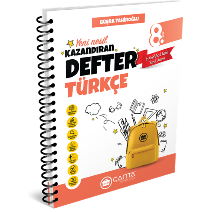 ÇANTA 8.Sınıf Türkçe Okula Yardımcı Kazandıran Defter