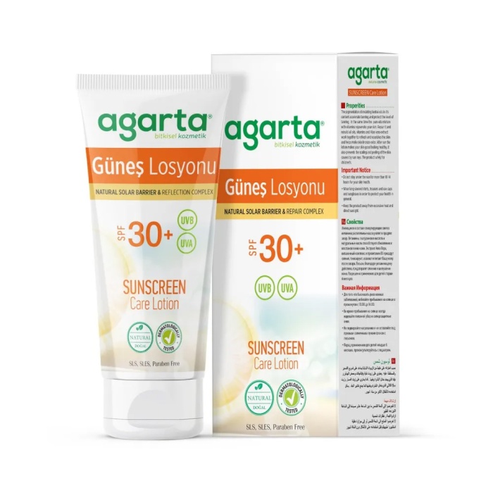 Agarta Doğal Güneş Losyonu 30 SPF 100 ml, 6 Adet