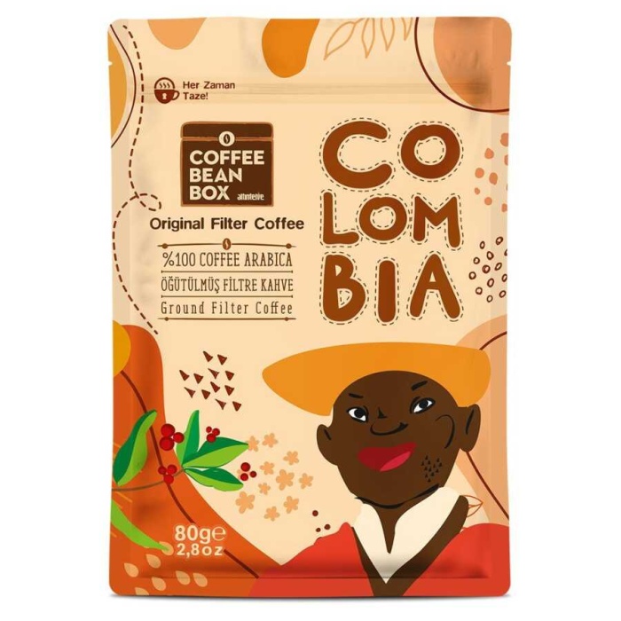 Filtre Kahve Colombia Öğütülmüş Kahve 80 Gr