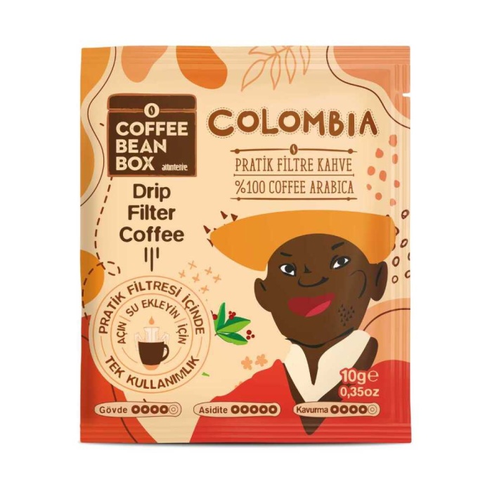 Filtre Kahve Colombia Pratik Kahve 10 Gr 10 lu Kutu