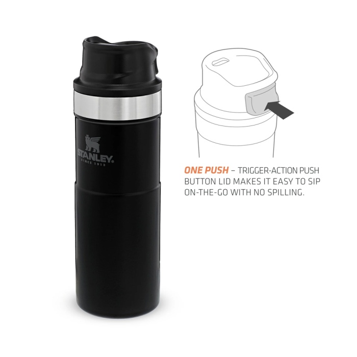 Stanley Termos The Trigger-Action Travel Mug 0.47L / 16oz Matte Black Pebble