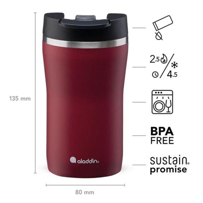 Aladdin Termos Barista Collection Café Thermavac™ Leak-Lock™ Mug 0.25L Burgundy Red