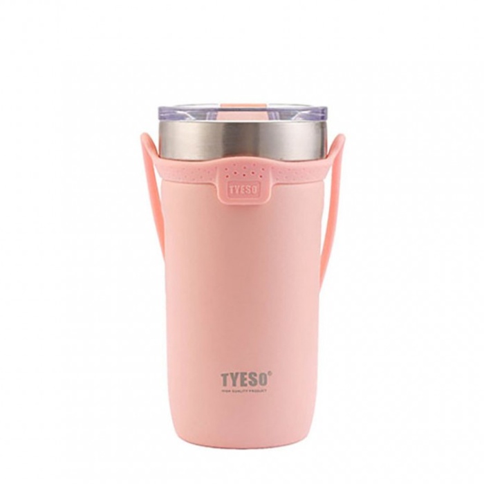 Tyeso SoulMate Tumbler Vakumlu Paslanmaz Çelik Silikon Askı 550 ML Pembe