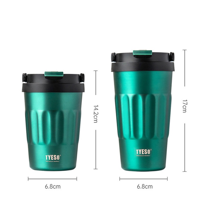 Tyeso Coffe Mug Vakumlu Paslanmaz Çelik Taşıma Kulplu 400 ML Mavi