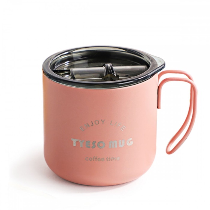 Tyeso Fiery Mug Vakumlu Paslanmaz Çelik Termal Kapaklı 350ML Pembe