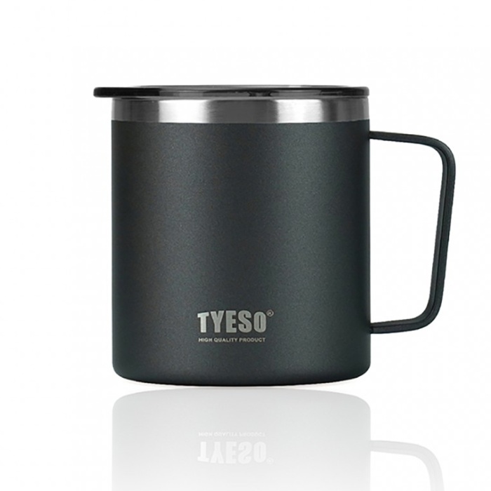 Tyeso Silviya Mug Vakumlu Paslanmaz Çift Duvarlı Termal Kapaklı 400ML Siyah