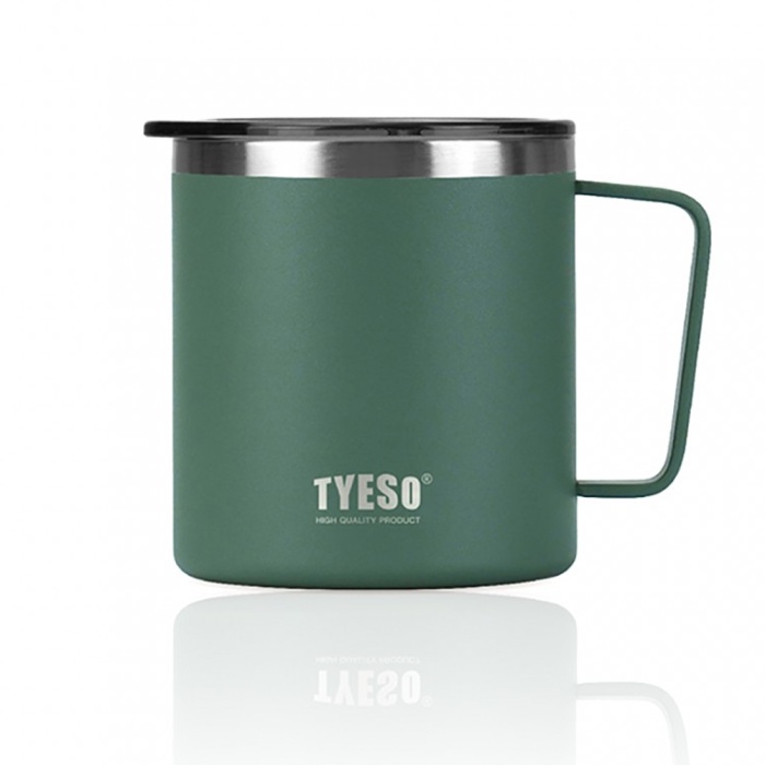 Tyeso Silviya Mug Vakumlu Paslanmaz Çift Duvarlı Termal Kapaklı 400ML Yeşil