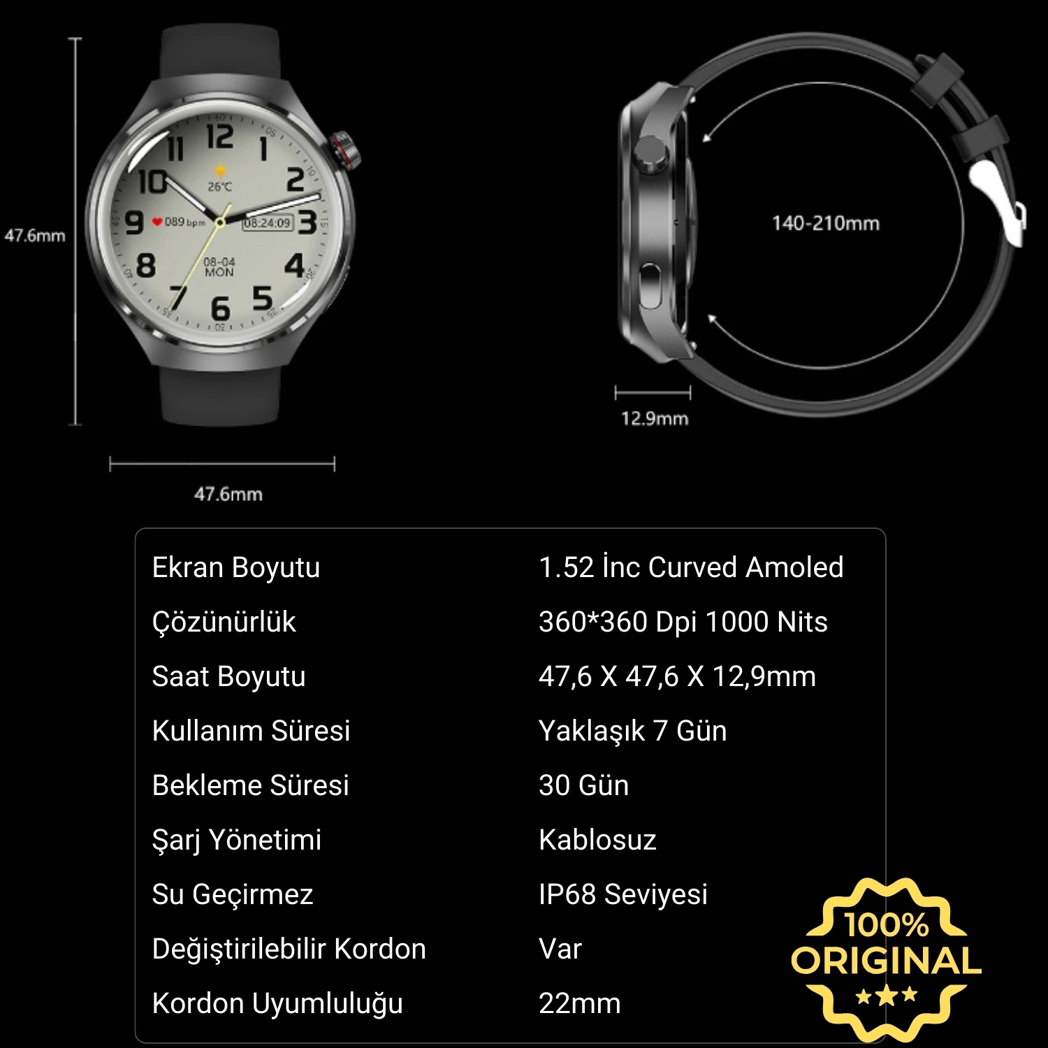 2025 HK8 Hero Akıllı Saat - AMOLED Ekranlı, Sesli Arama Özelliği, Huawei iPhone Uyumlu Watch 8-9-10