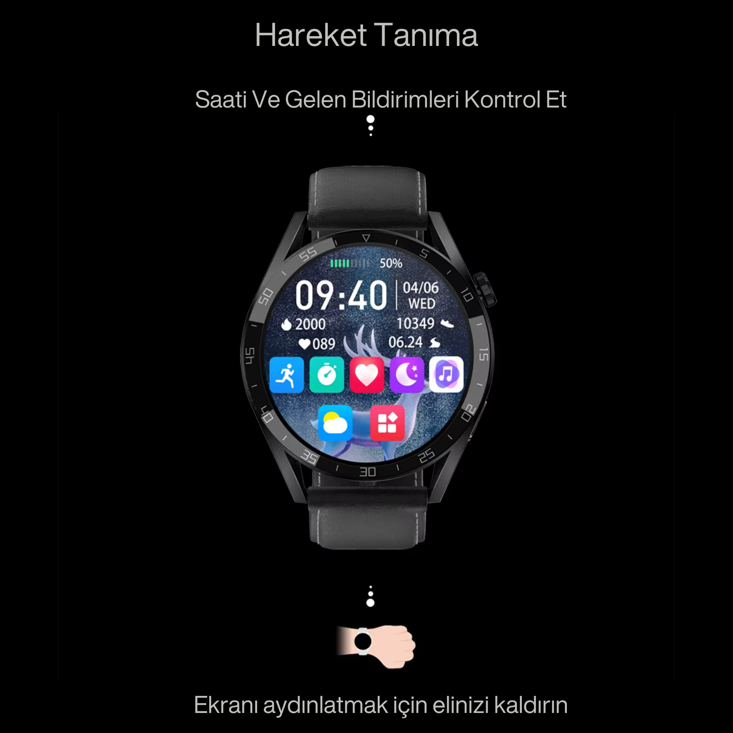 Watch GT3 PRO Siyah Erkek Akıllı Saat - Sesli Görüşme, NFC,GPS, Android & iPhone & Huawei Uyumlu 8,9