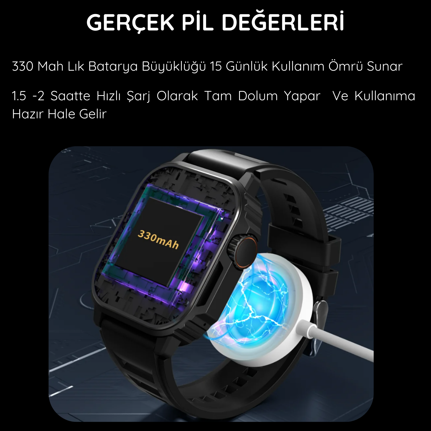 Watch Ultra TW11 Gümüş AMOLED Ekranlı Akıllı Saat, Su Geçirmez GPS NFC iPhone & Huawei Uyumlu 8,9,10