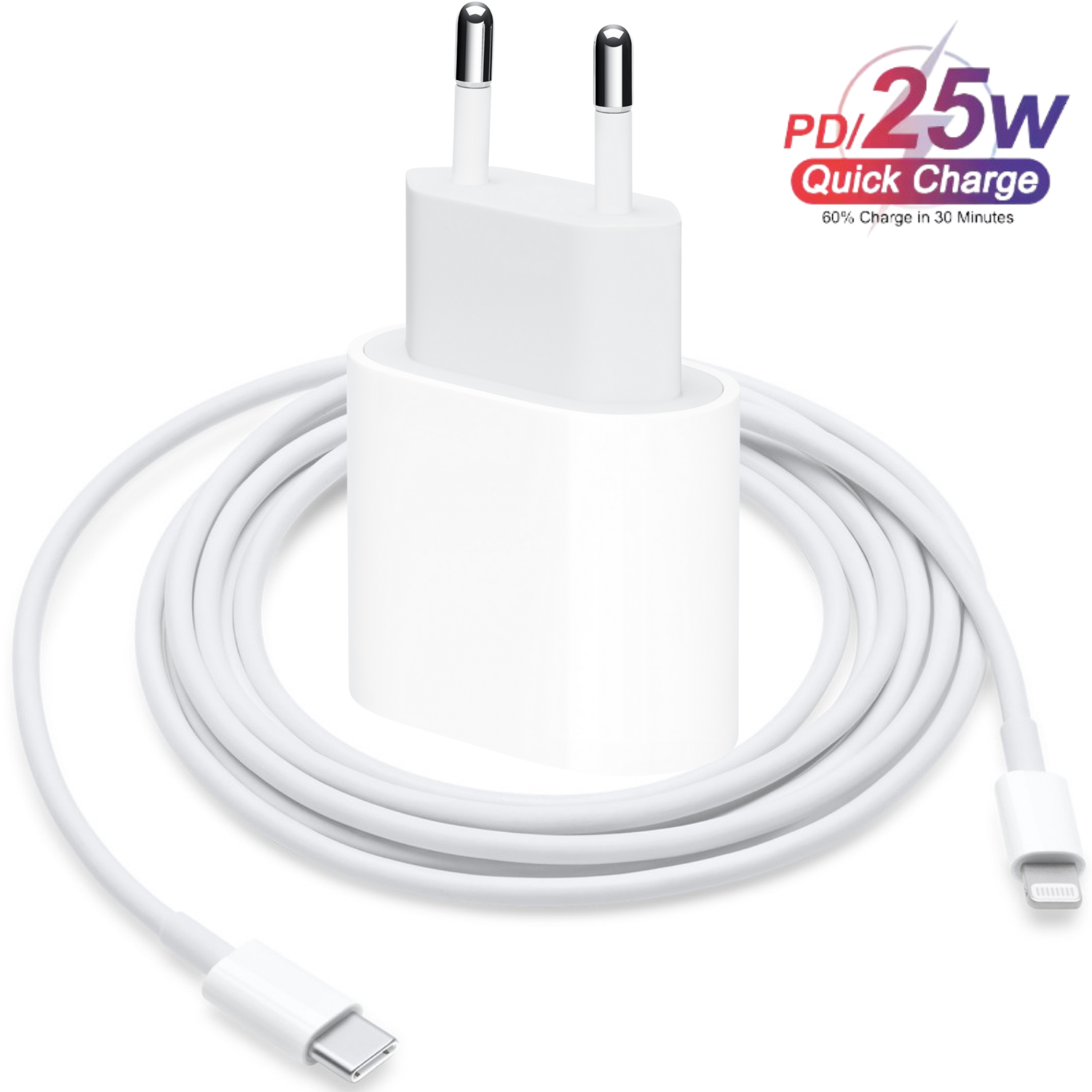 25W PD Hızlı Şarj Cihazı Tüm Serilerle Uyumlu Şarj Aleti Kablo Adaptör iPhone 11/12/13/14/Pro Max