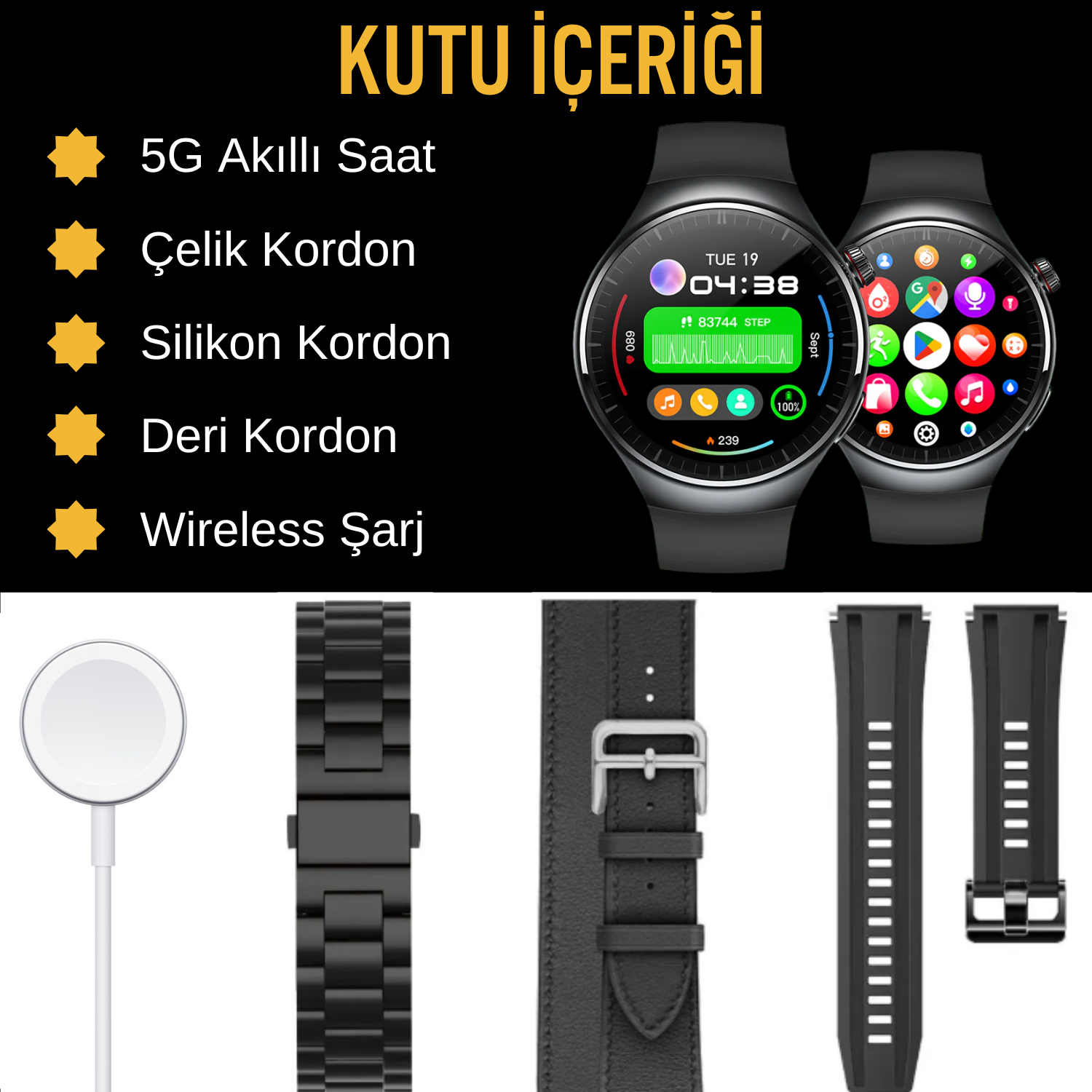 Watch N61 Akıllı Saat SIM Kartlı Kameralı 64GB, GPS,WiFi,Play Store Çocuk iPhone Huawei Uyumlu 8,9,10