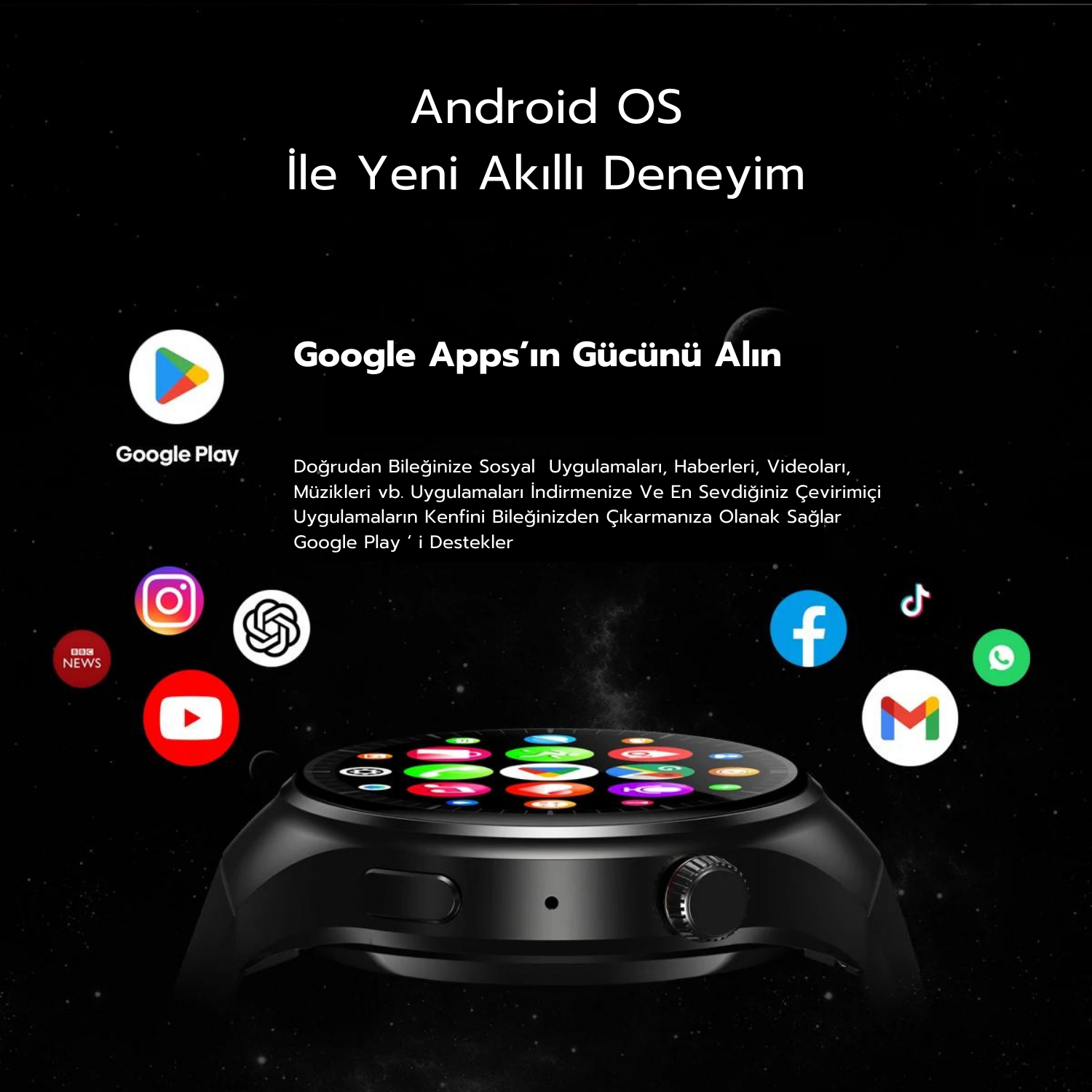 Watch N61 Akıllı Saat SIM Kartlı Kameralı 64GB, GPS,WiFi,Play Store Çocuk iPhone Huawei Uyumlu 8,9,10