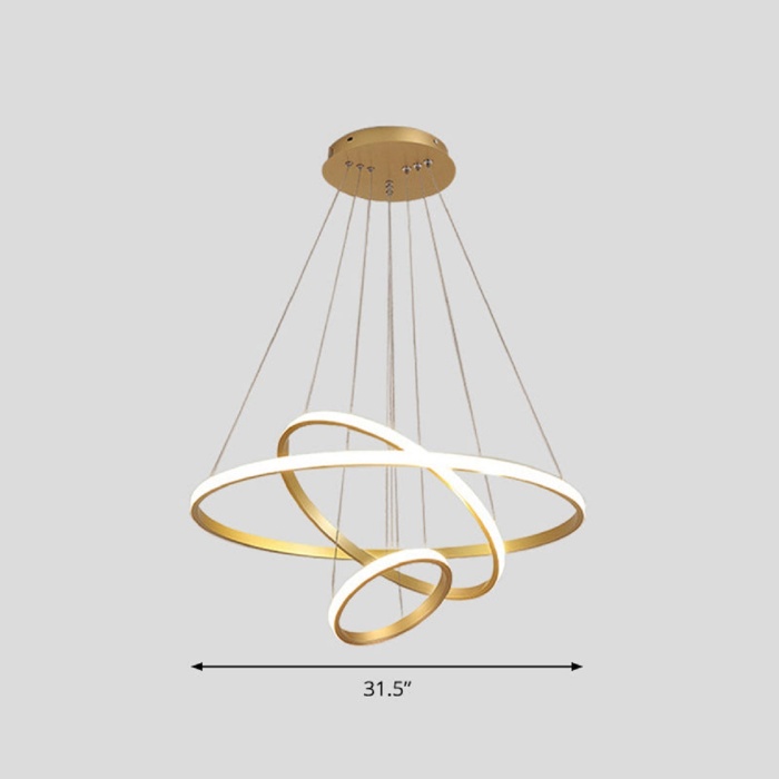 Gold / Render / 80-60-40 cm / 3 Renk Işık / Sarkıt Avize / 3 Yıl Garanti