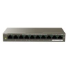 IP-COM F1110P-8-102W 8 PORT 10/100 + 2X RJ45 GIGABIT UPLINK 102W 250 METRE POE SWITCH