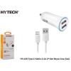 Hytech HY-A49 Type-C Kablo 2.1A 2-Usb Beyaz Araç